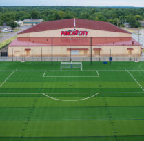 Aerial view of facility and soccer field
