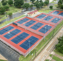 Aerial view of tennis courts