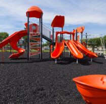 Orange playground jungle gym