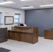 Front desk with hallway of offices