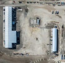 Aerial of facility with two buildings