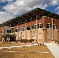 Exterior Image of Battalion Headquarters Ft Carson Colorado. Ft Carson was awarded an LEED Gold Certification