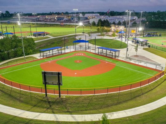 challenger sports complex-OK-baseball field exterior shot at night