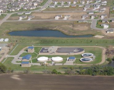 Aerial shot of haysville dewatering WWTP in Haysville KS