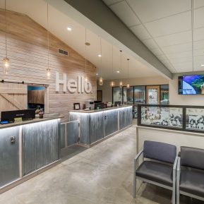 Interior of vet hospital waiting area