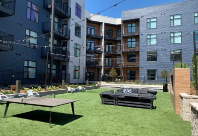 Exterior of apartment complex