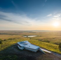 Aerial view showing top of building