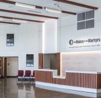 Main front entrance with reception desk