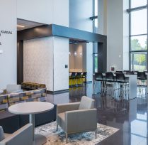 Interior of building showing entryway with table and chairs