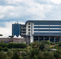 Outside building with trees all around it