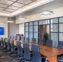 Conference room with long table and chairs