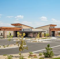 Exterior of OCR building with two entrances