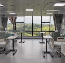 Patient room showing patient beds on either time