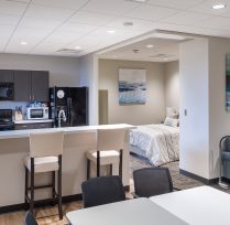 Living area with kitchen