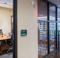 Outside wall of conference room with AV controls