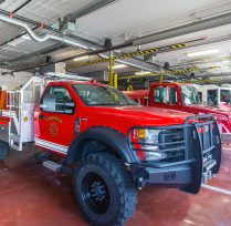 Firetrucks in garage