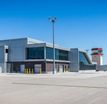 Back of airport building