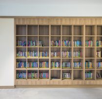 Large bookcase with books