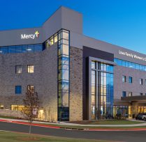 Outside of hospital at dusk