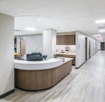 Large rounded front desk