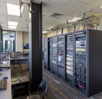 Announcer suite with large servers