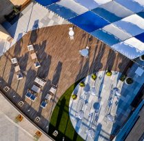 Aerial view of patio