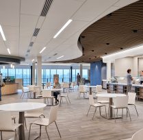 Eating area with tables and chairs