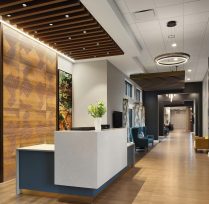 Front desk area with hallway