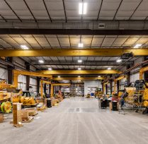 Wide angle of rebuild center with tractors being fixed