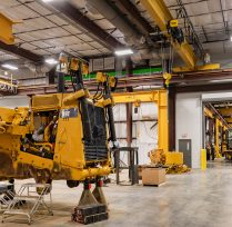 Side of bay with warehouse in the back