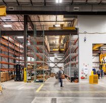 Wide view of center with storage racks