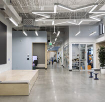 Learning Lab Lobby area with lights shaped as star