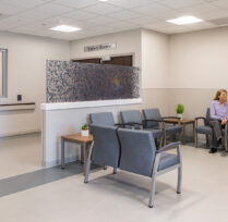 Reception area with chairs