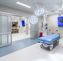 Operating room with large lights